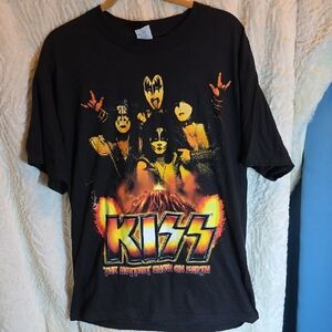 Vintage KISS Black Graphic T-Shirt, Size LARGE